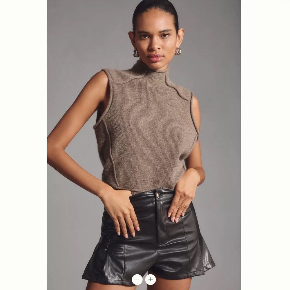 Anthropologie MABLE Faux Leather Skirty Shorts